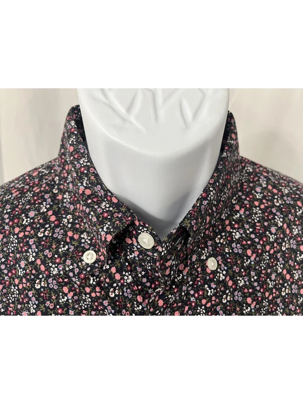 J. Crew Men's Blue Pink White Slim Fit Flex l/s Shirt Medium M Button Down